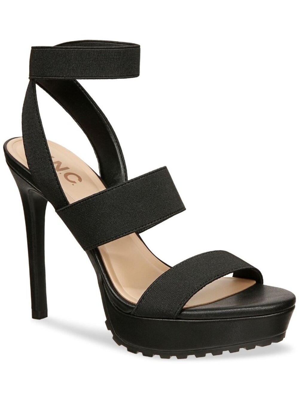 INC Womens Cerina Ankle Wrap Open Toe Platform Sandals Black Size 11M NWB